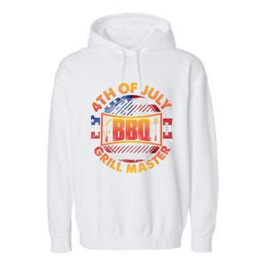 4th Of July Bbq Grill Master Gift Garment-Dyed Fleece Hoodie