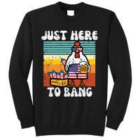 4th Of July Chicken Fireworks Here To Bang Retro America Sweatshirt