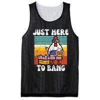 4th Of July Chicken Fireworks Here To Bang Retro America Mesh Reversible Basketball Jersey Tank