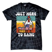 4th Of July Chicken Fireworks Here To Bang Retro America Tie-Dye T-Shirt