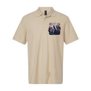 4th Of July Raccoons Watching Fireworks Howling Funny Softstyle Adult Sport Polo