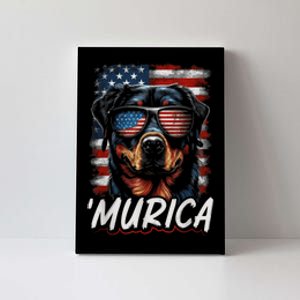 4th Of July Bald Dog Mullet Murica Usa Usa Merica Canvas