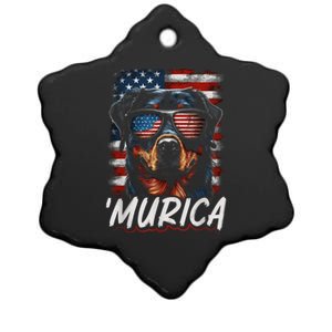 4th Of July Bald Dog Mullet Murica Usa Usa Merica Ceramic Star Ornament