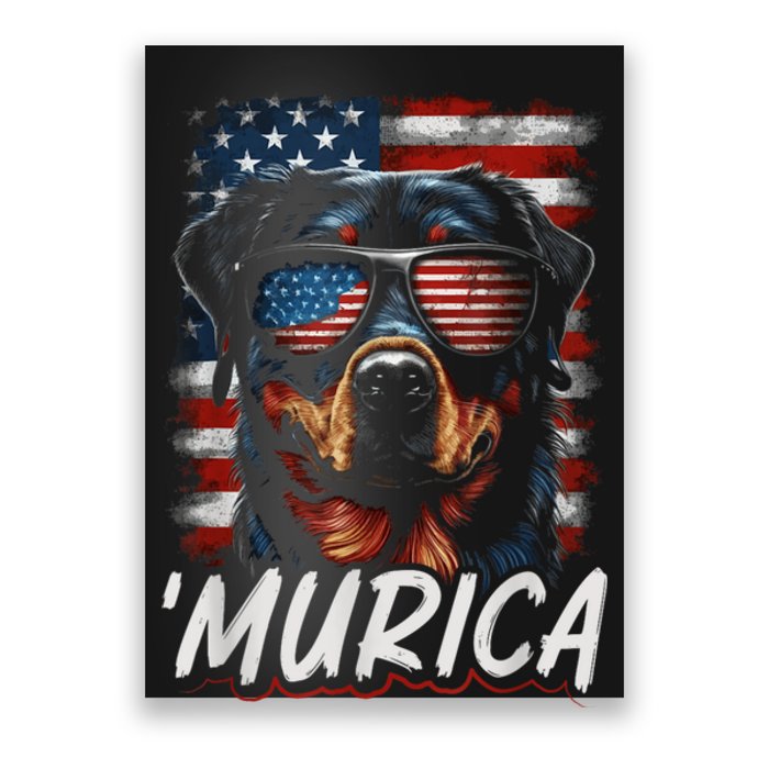 4th Of July Bald Dog Mullet Murica Usa Usa Merica Poster