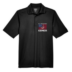 4th Of July All American Gamer Flag Merica Men's Origin Performance Pique Polo