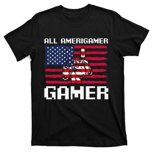 4th Of July All American Gamer Flag Merica T-Shirt