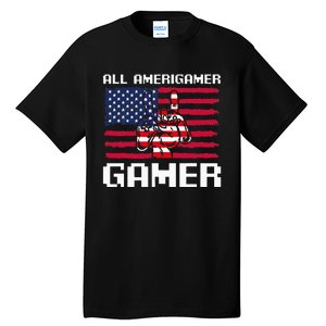 4th Of July All American Gamer Flag Merica Tall T-Shirt