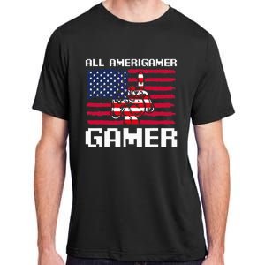 4th Of July All American Gamer Flag Merica Adult ChromaSoft Performance T-Shirt