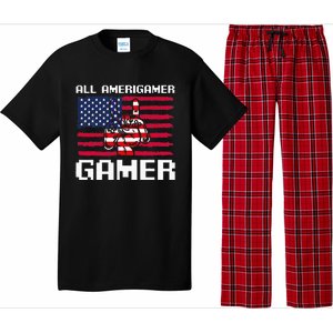 4th Of July All American Gamer Flag Merica Pajama Set