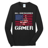 4th Of July All American Gamer Flag Merica Tall Long Sleeve T-Shirt