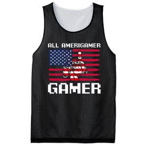 4th Of July All American Gamer Flag Merica Mesh Reversible Basketball Jersey Tank