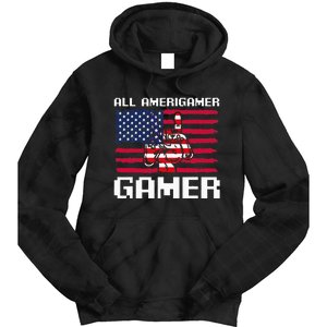 4th Of July All American Gamer Flag Merica Tie Dye Hoodie