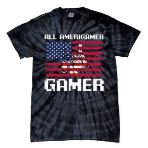 4th Of July All American Gamer Flag Merica Tie-Dye T-Shirt