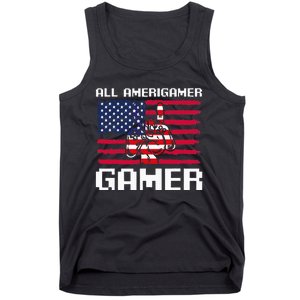 4th Of July All American Gamer Flag Merica Tank Top