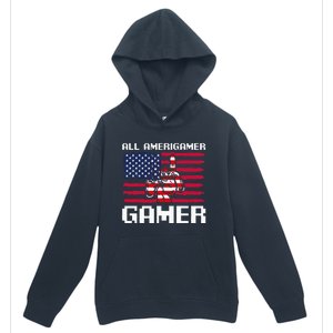 4th Of July All American Gamer Flag Merica Urban Pullover Hoodie