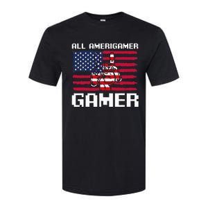 4th Of July All American Gamer Flag Merica Softstyle CVC T-Shirt