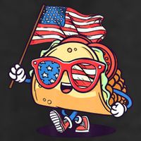 4th Of July Taco Patriotic 7 Panel Mesh Trucker Snapback Hat