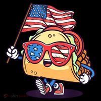 4th Of July Taco Patriotic Flexfit Unipanel Trucker Cap