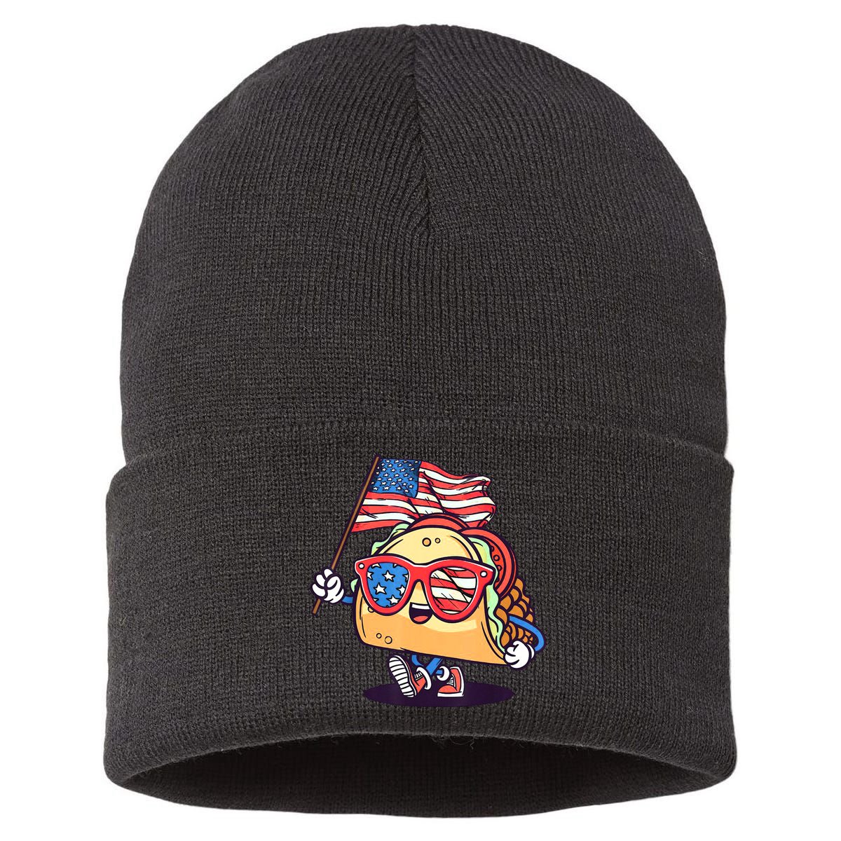 4th Of July Taco Patriotic Sustainable Knit Beanie