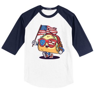 4th Of July Taco Patriotic Baseball Sleeve Shirt