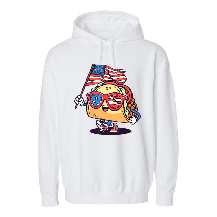 4th Of July Taco Patriotic Garment-Dyed Fleece Hoodie