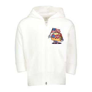 4th Of July Taco Patriotic Toddler Zip Fleece Hoodie