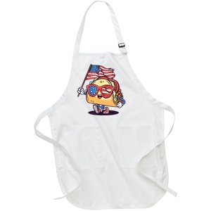 4th Of July Taco Patriotic Full-Length Apron With Pockets