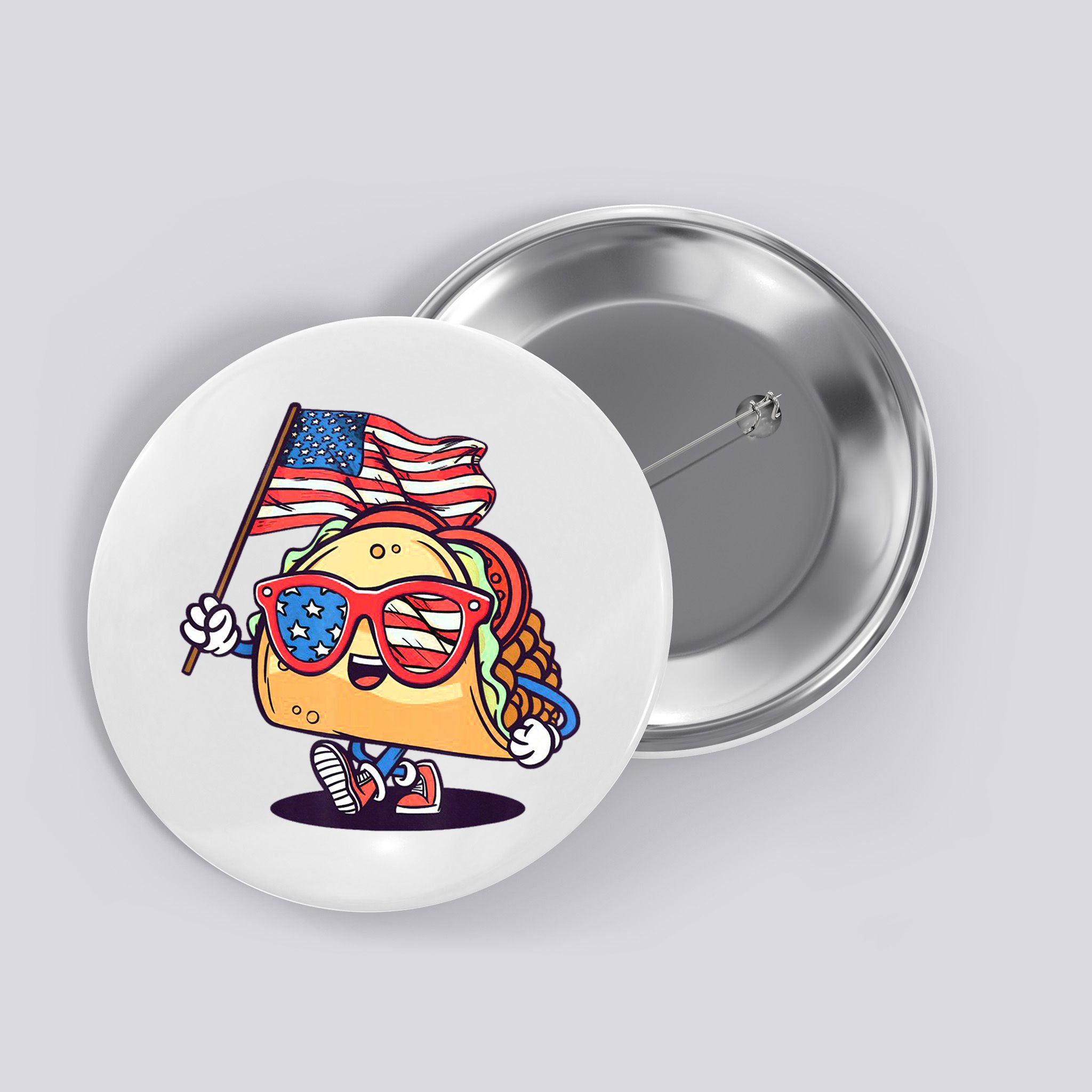 4th Of July Taco Patriotic Button