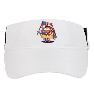 4th Of July Taco Patriotic Adult Drive Performance Visor