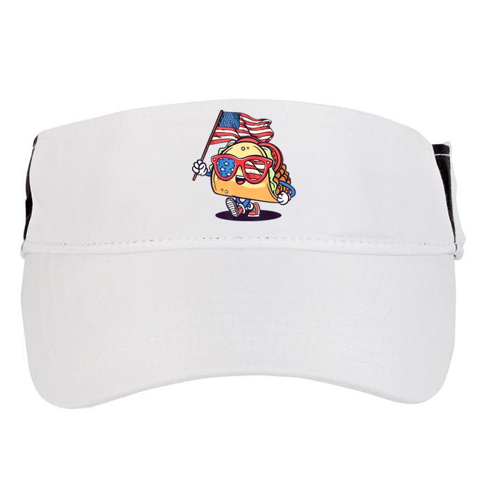 4th Of July Taco Patriotic Adult Drive Performance Visor