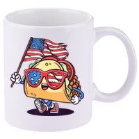 4th Of July Taco Patriotic 11oz C Handle Ceramic Mug