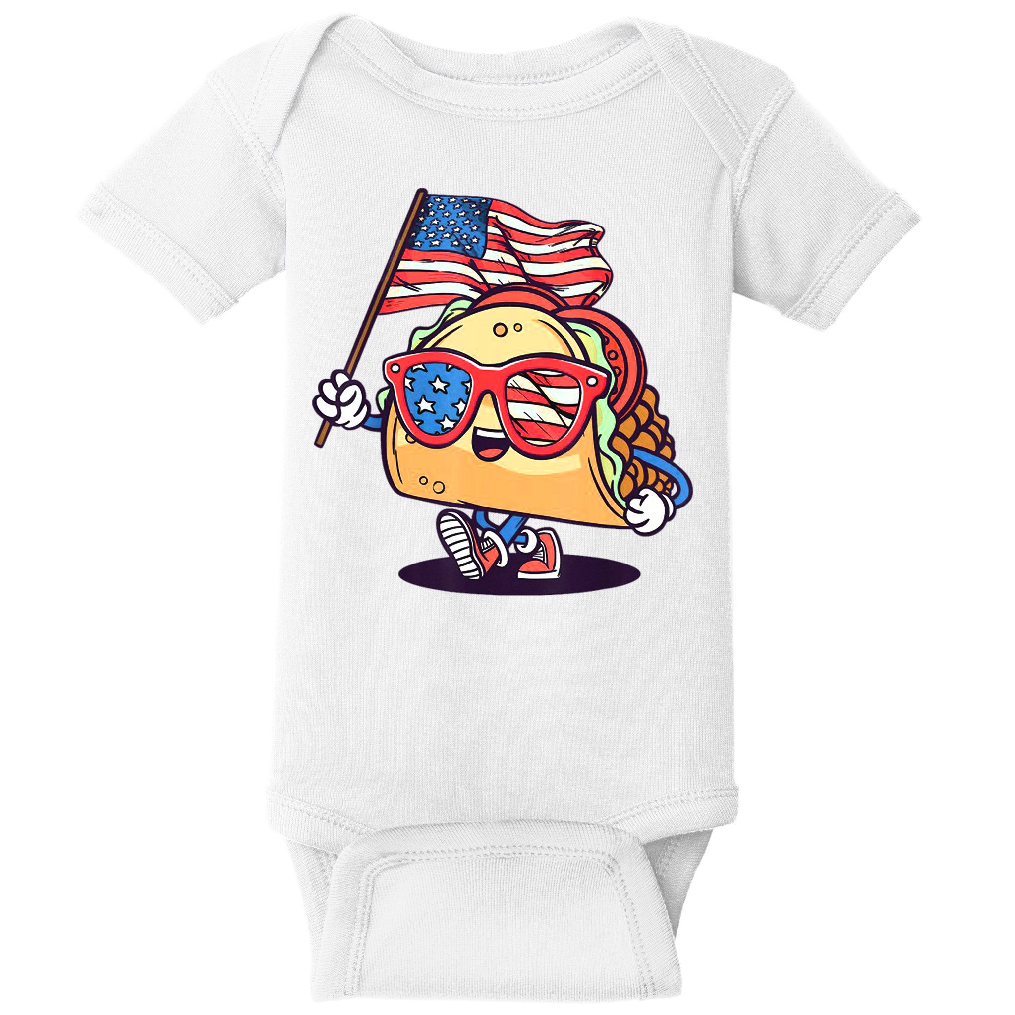 4th Of July Taco Patriotic Baby Bodysuit