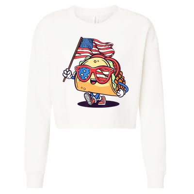 4th Of July Taco Patriotic Cropped Pullover Crew