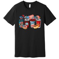 4th Of July Coffee Lover USA Women Patriotic Red And Blue Premium T-Shirt