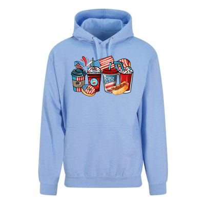 4th Of July Coffee Lover USA Women Patriotic Red And Blue Unisex Surf Hoodie