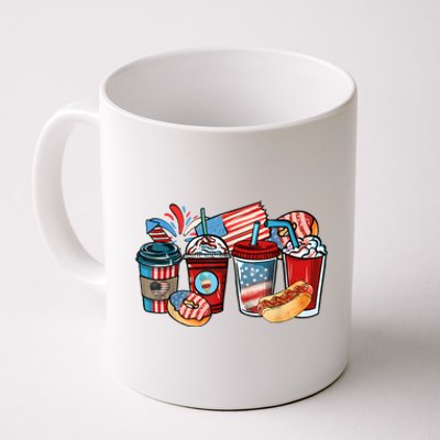 4th Of July Coffee Lover USA Women Patriotic Red And Blue Coffee Mug