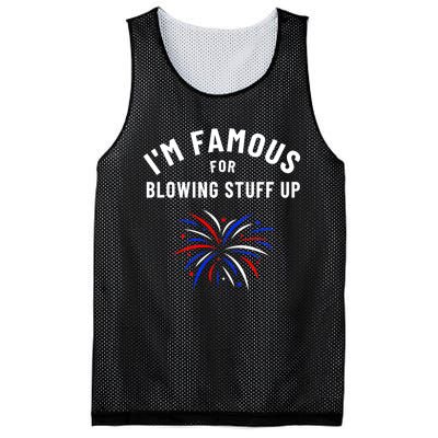 4th Of July Firework Humor Im Famous For Blowing Things Up Mesh Reversible Basketball Jersey Tank