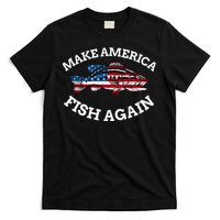 4th of July Fishing American Flag Make America Fish Again T-Shirt