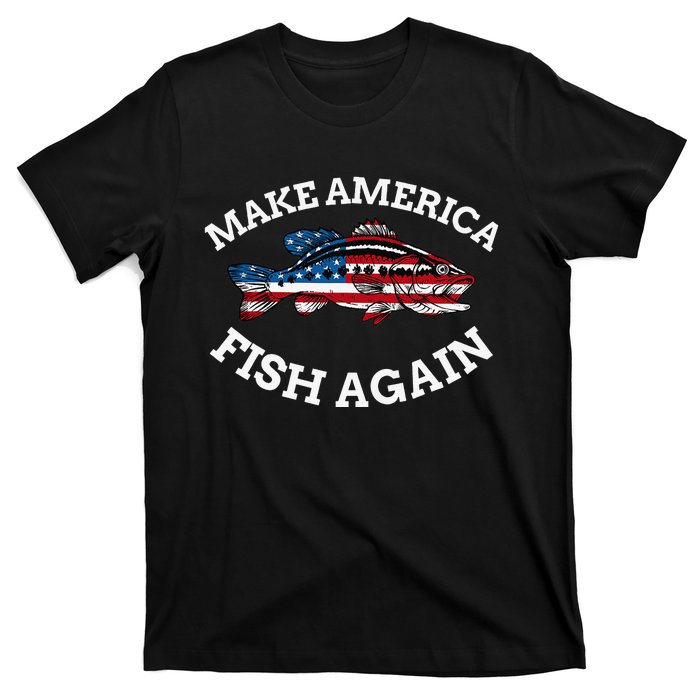 4th of July Fishing American Flag Make America Fish Again T-Shirt