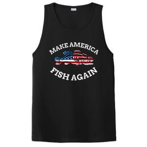 4th of July Fishing American Flag Make America Fish Again PosiCharge Competitor Tank