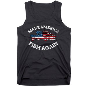 4th of July Fishing American Flag Make America Fish Again Tank Top