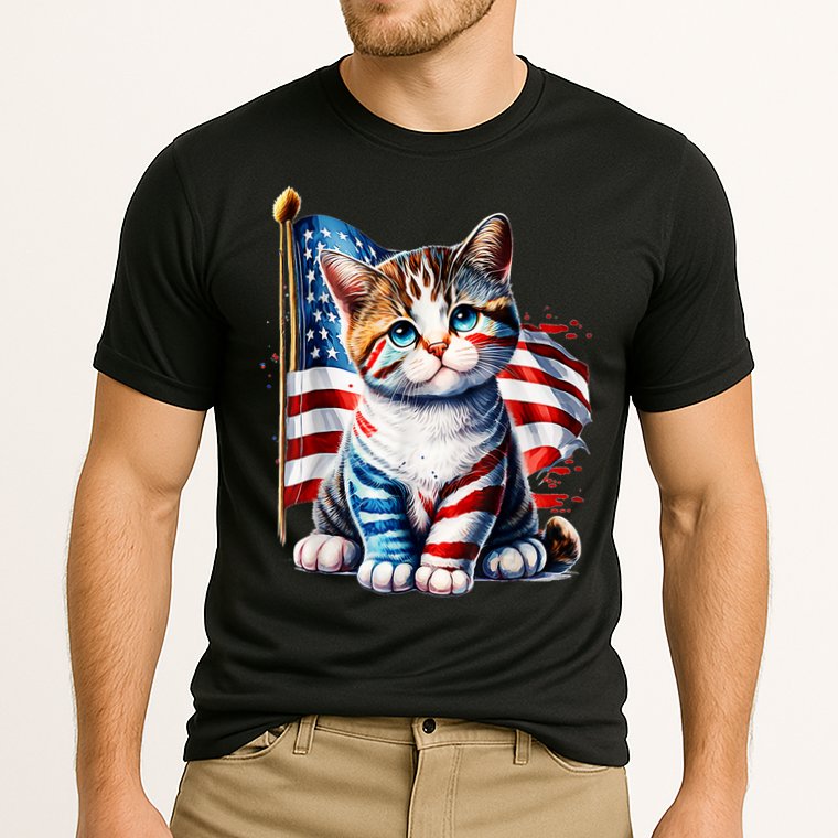 4th Of July Cat Mom American Flag Cat Lover Gift Cooling Performance Crew T-Shirt