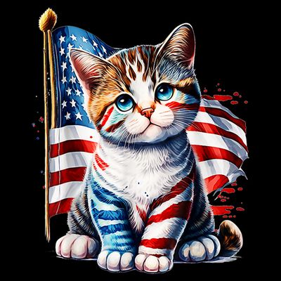 4th Of July Cat Mom American Flag Cat Lover Gift T-Shirt