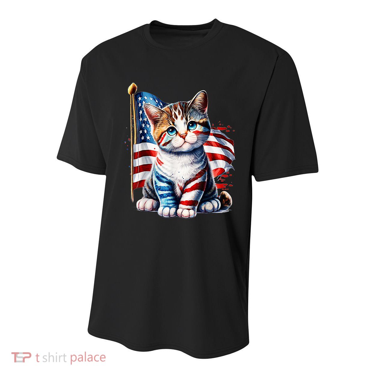 4th Of July Cat Mom American Flag Cat Lover Gift Youth Performance Sprint T-Shirt