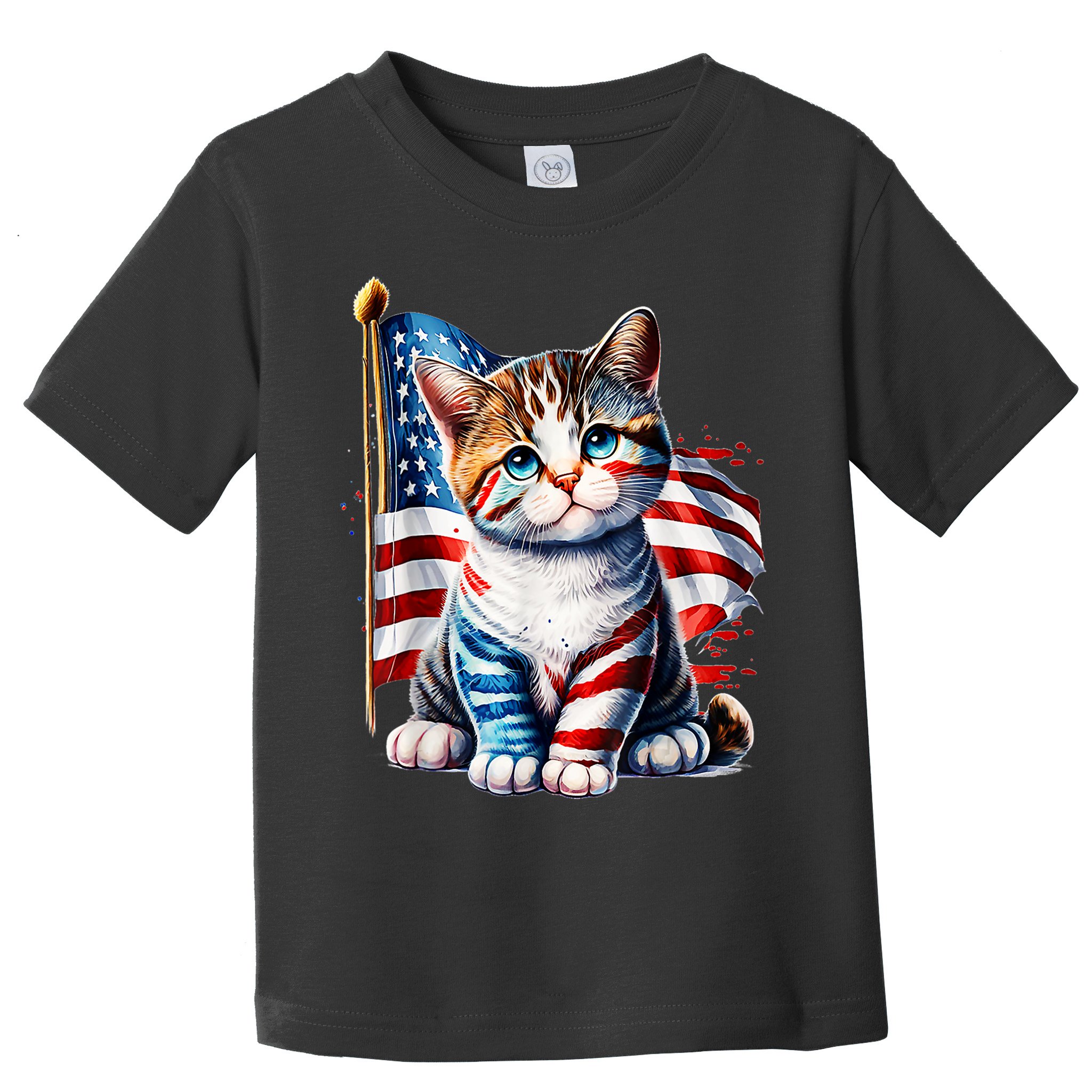 4th Of July Cat Mom American Flag Cat Lover Gift Toddler T-Shirt