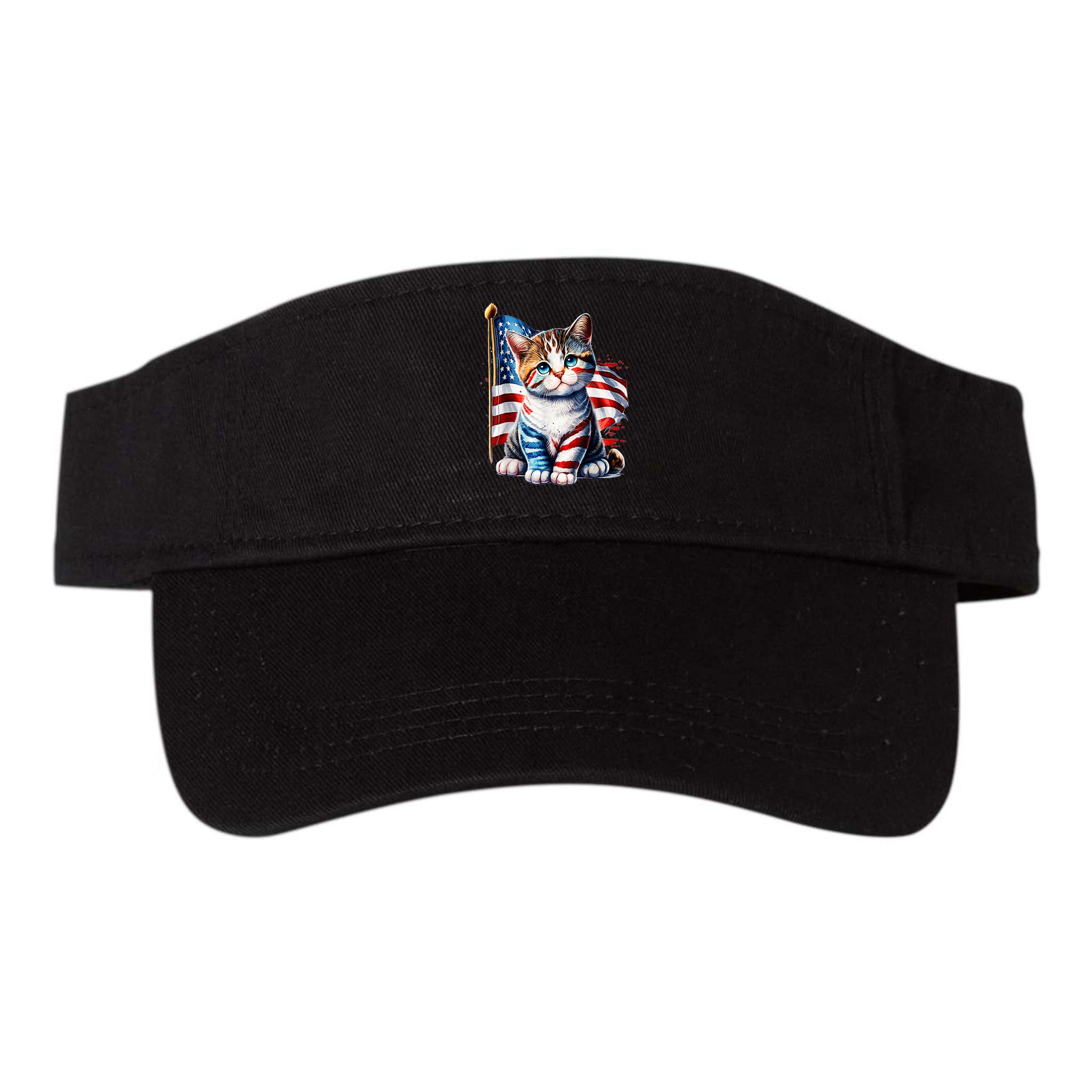4th Of July Cat Mom American Flag Cat Lover Gift Visor
