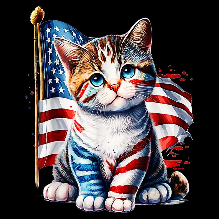 4th Of July Cat Mom American Flag Cat Lover Gift Visor