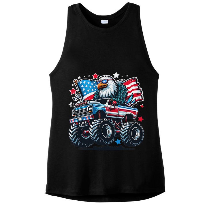 4th Of July Patriotic American Flag Eagle Usa Red White Blue Ladies PosiCharge Tri-Blend Wicking Tank