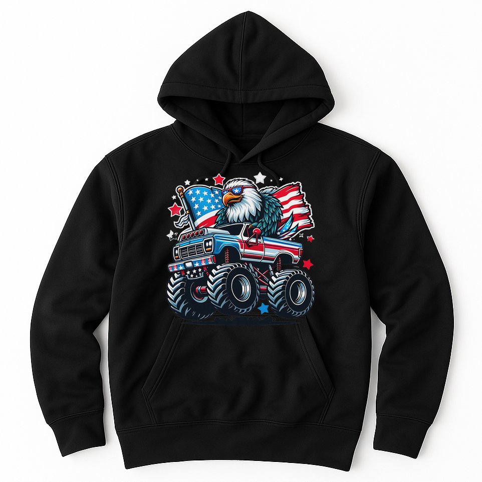 4th Of July Patriotic American Flag Eagle Usa Red White Blue Hoodie