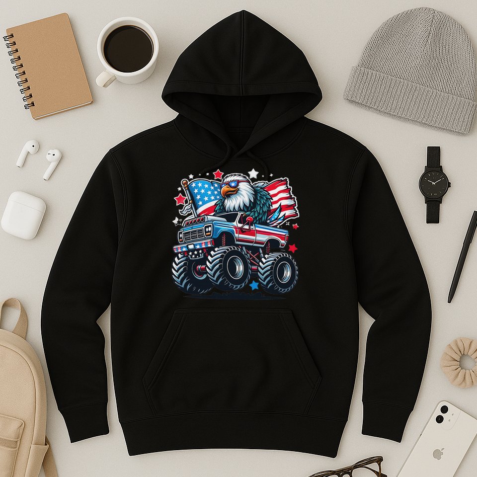 4th Of July Patriotic American Flag Eagle Usa Red White Blue Hoodie